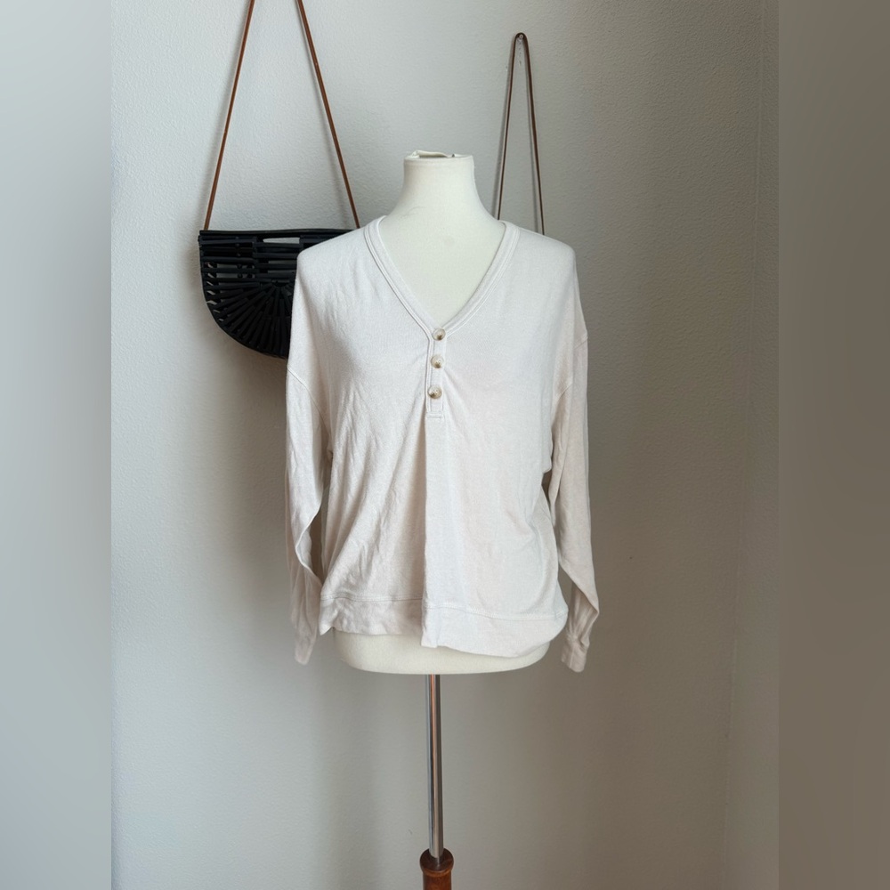 Bohme Cream Button Down Top, Size Small